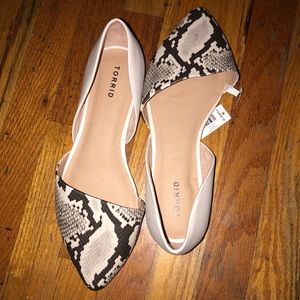 faux snake skin flats